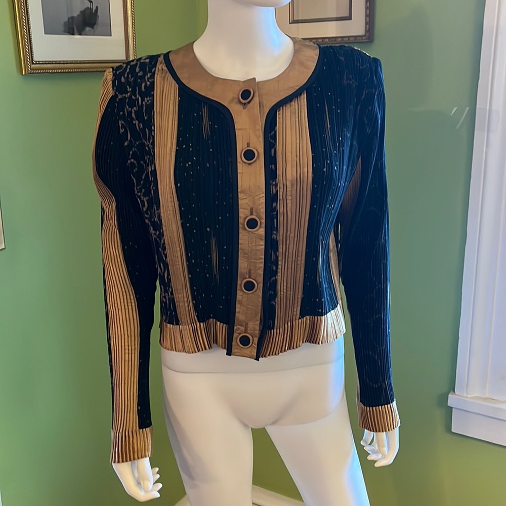 vintage 80s Jeanne Marc Fortuny pleated jacket